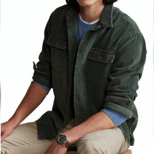 RETREAT Dark Green Lightweight Corduroy Shirt